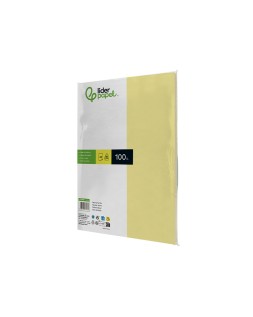 Papel color liderpapel a4 80gr amarillo paquete de 100 hojas