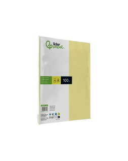 Papel color liderpapel a4 80gr amarillo paquete de 100 hojas