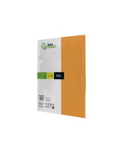 Papel color liderpapel a4 80gr naranja paquete de 100 hojas