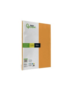 Papel color liderpapel a4 80gr naranja paquete de 100 hojas