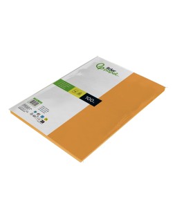 Papel color liderpapel a4 80gr naranja paquete de 100 hojas