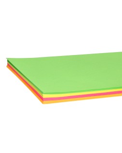 Papel color liderpapel din a4 75 gr neon 4 colores surtidos paquete de 100 hojas