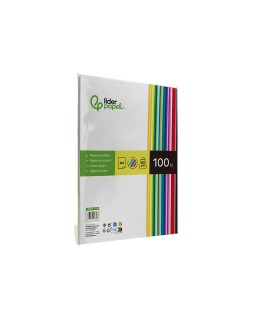 Papel color liderpapel a4 80gr 25 colores surtidos paquete de 100 hojas