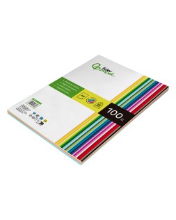 Papel color liderpapel a4 80gr 25 colores surtidos paquete de 100 hojas