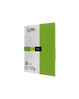Papel color liderpapel a4 80gr verde intenso paquete de 100 hojas