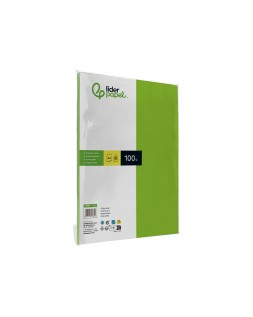 Papel color liderpapel a4 80gr verde intenso paquete de 100 hojas