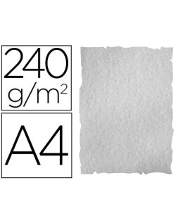 Papel color liderpapel pergamino con bordes a4 240gr gris pack de 10 hojas
