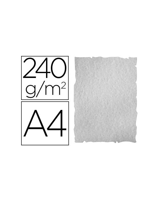 Papel color liderpapel pergamino con bordes a4 240gr gris pack de 10 hojas