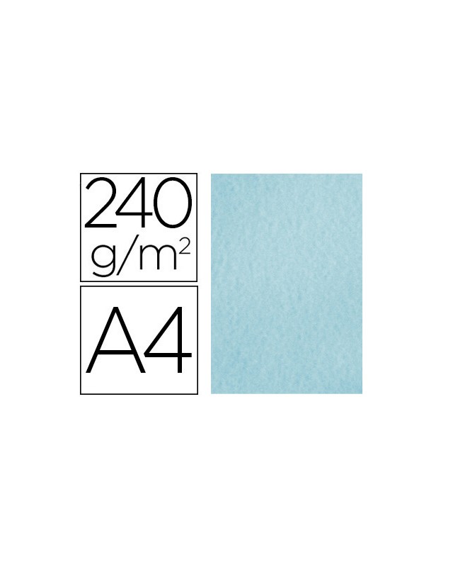 Papel color liderpapel pergamino a4 240gr azul pack de 25 hojas
