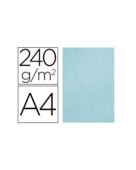 Papel color liderpapel pergamino a4 240gr azul pack de 25 hojas
