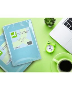 Papel color q-connect din a4 80gr celeste paquete de 500 hojas