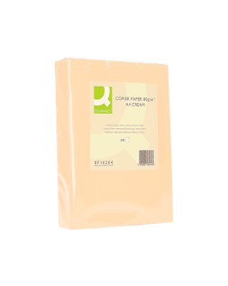 Papel color q-connect din a4 80gr crema paquete de 500 hojas