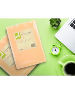 Papel color q-connect din a4 80gr crema paquete de 500 hojas