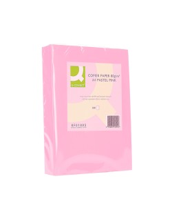 Papel color q-connect din a4 80 gr rosa paquete de 500 hojas