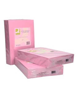 Papel color q-connect din a4 80 gr rosa paquete de 500 hojas
