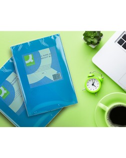 Papel color q-connect din a4 80gr azul intenso paquete de 500 hojas