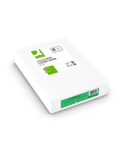 Papel color q-connect din a4 80gr verde intenso paquete de 500 hojas