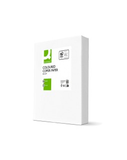 Papel color q-connect din a4 80gr verde intenso paquete de 500 hojas