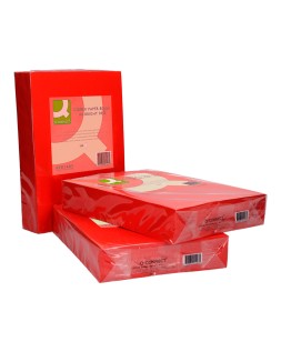 Papel color q-connect din a4 80gr rojo intenso paquete de 500 hojas