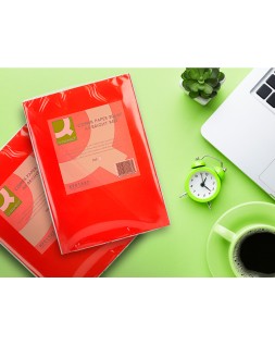 Papel color q-connect din a4 80gr rojo intenso paquete de 500 hojas