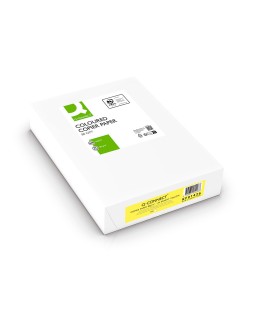 Papel color q-connect din a4 80gr amarillo intenso paquete de 500 hojas