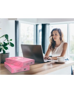 Papel color q-connect din a4 80gr rosa neon paquete de 500 hojas
