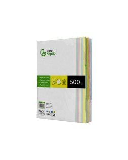 Papel color liderpapel a4 80gr 5 colores surtidos paquete de 500 hojas