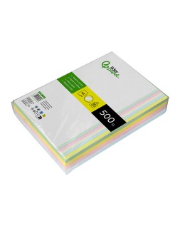 Papel color liderpapel a4 80gr 5 colores surtidos paquete de 500 hojas