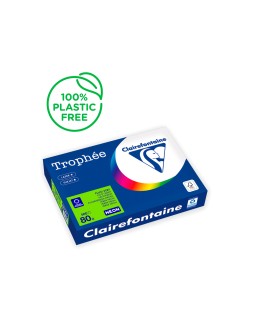 Papel color trophee a4 80gr verde neon paquete de 500 hojas