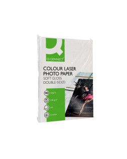 Papel q-connect foto glossy din a4 para fotocopiadoras e impresoras laser paquete de 100 hojas de 218 gr