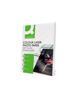 Papel q-connect foto glossy din a4 para fotocopiadoras e impresoras laser paquete de 100 hojas de 218 gr