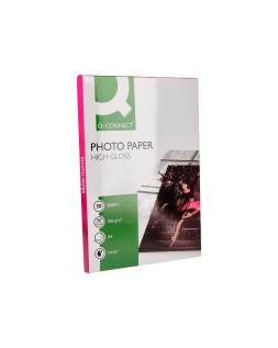 Papel q-connect foto glossy din a4 alta calidad digital photo para ink-jet bolsa de 50 hojas de 260 gr