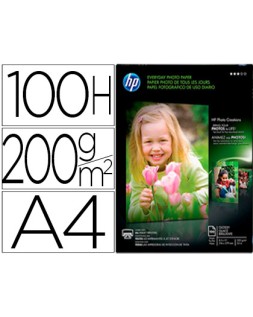 Papel fotografico hp din a4 semi glossy 200 gr paquete de 100 hojas