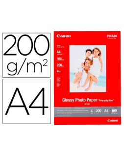 Papel fotografico canon pixma brillo din a4 200g/m2 ink-jet paquete de 100 hojas