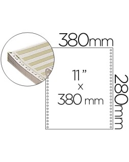 Papel continuo 380x11 pautado caja de 2500 hojas
