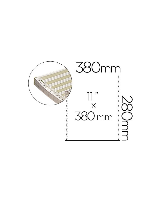 Papel continuo 380x11 pautado caja de 2500 hojas