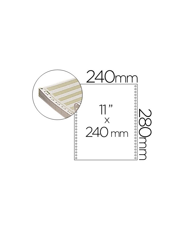 Papel continuo 240x11 pautado caja de 2500 hojas