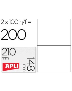 Etiqueta adhesiva apli 1264 tamaño 210x148 mm -fotocopiadora laser ink-jet -caja con 100 hojas din a4