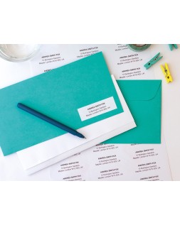 Etiqueta adhesiva q-connect kf10640 tamaño 70x25 mm fotocopiadora laser ink.Jet caja con 100 hojas din a4