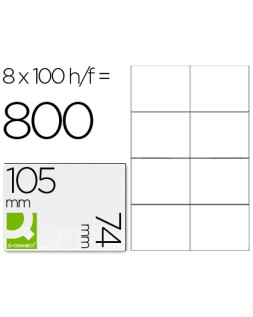 Etiqueta adhesiva q-connect kf10659 tamaño 105x74 mm fotocopiadora laser ink-jet caja con 100 hojas din a4