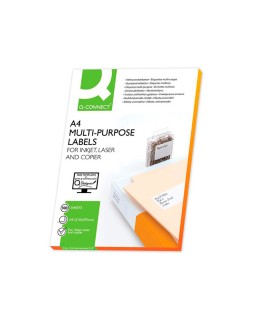 Etiqueta adhesiva q-connect kf10660 tamaño 105x148,5 mm fotocopiadora laser ink-jet caja con 100 hojas din a4