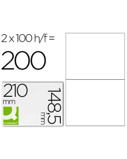 Etiqueta adhesiva q-connect kf10662 tamaño 210x148,5 mm fotocopiadora laser ink-jet caja con 100 hojas din a4