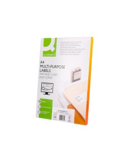 Etiqueta adhesiva q-connect kf10652 tamaño 96,5x42,3 mm fotocopiadora laser ink-jet caja con 100 hojas din a4