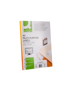 Etiqueta adhesiva q-connect kf10652 tamaño 96,5x42,3 mm fotocopiadora laser ink-jet caja con 100 hojas din a4