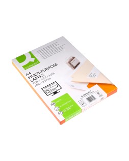 Etiqueta adhesiva q-connect kf10652 tamaño 96,5x42,3 mm fotocopiadora laser ink-jet caja con 100 hojas din a4