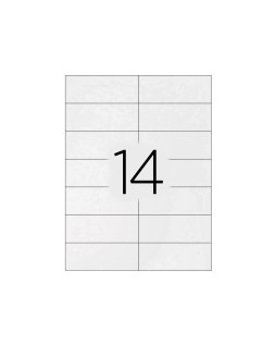 Etiqueta adhesiva q-connect kf10656 tamaño 105x42,3 mm fotocopiadora laser ink-jet caja con 100 hojas din a4