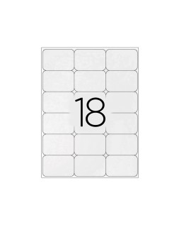 Etiqueta adhesiva q-connect kf01583 tamaño 66x46,6 mm fotocopiadora laser ink-jet caja con 100 hojas din a4