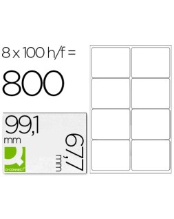 Etiqueta adhesiva q-connect kf01588 tamaño 99,1x67,7 mm fotocopiadora laser ink-jet caja con 100 hojas din a4