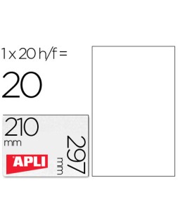 Etiqueta adhesiva apli translucidas 1225 210x297 mm fotocopiadora laser caja con 20 etiquetas