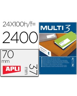 Etiqueta adhesiva multi 3 apli 70x37 mm fotocopiadora laser ink-jet caja con 100 hojas din a4